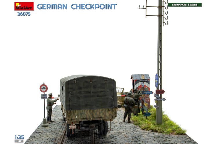 1:35 MiniArt 36075 Duitse Controlepost met 3t Cargo Truck 3,6-36S & Kfz.1 Type 170VK WWII - 5 Figuren - Min36075 18 - MIN36075