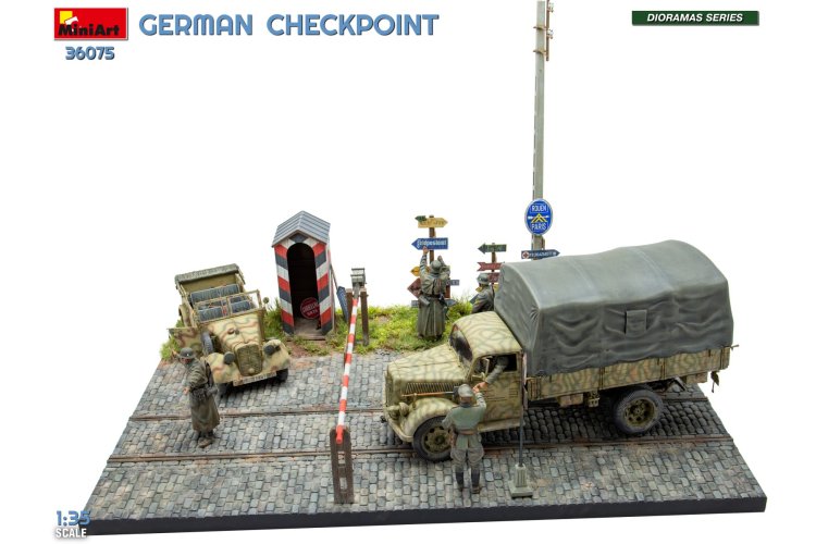1:35 MiniArt 36075 Duitse Controlepost met 3t Cargo Truck 3,6-36S & Kfz.1 Type 170VK WWII - 5 Figuren - Min36075 19 - MIN36075