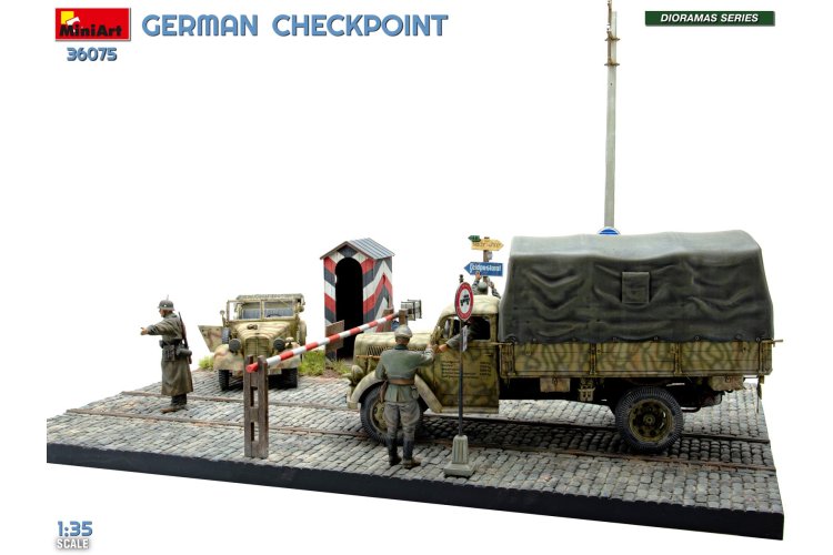 1:35 MiniArt 36075 Duitse Controlepost met 3t Cargo Truck 3,6-36S & Kfz.1 Type 170VK WWII - 5 Figuren - Min36075 2 - MIN36075
