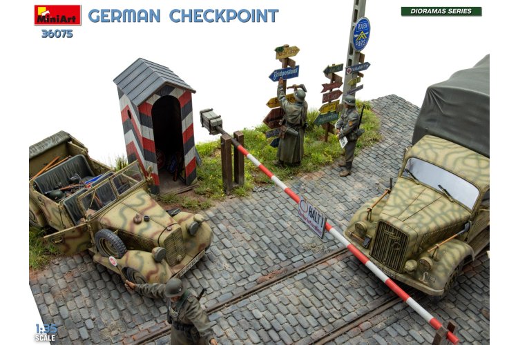 1:35 MiniArt 36075 Duitse Controlepost met 3t Cargo Truck 3,6-36S & Kfz.1 Type 170VK WWII - 5 Figuren - Min36075 21 - MIN36075