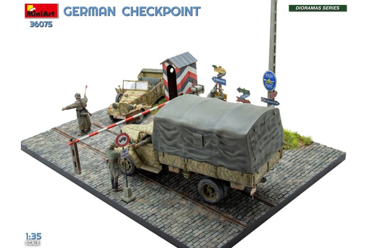 1:35 MiniArt 36075 Duitse Controlepost met 3t Cargo Truck 3,6-36S & Kfz.1 Type 170VK WWII - 5 Figuren - Min36075 9 - MIN36075