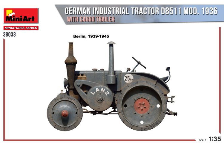 1:35 MiniArt 38033 German Tractor D8511 Mod. 1936 w/Cargo Trailer - Min38033 4 - MIN38033