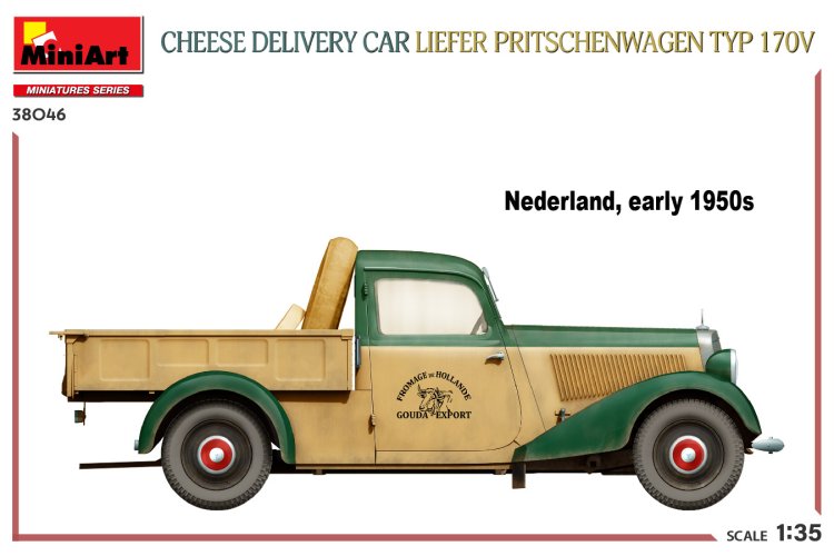 1:35 MiniArt 38046 Liefer Pritschenwagen Typ 170V Cheese Delivery Car - Min38046 7 - MIN38046