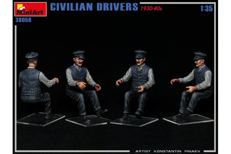 1:35 MiniArt 38050 Civilian Drivers 1930-40s - Min38050 3 - MIN38050