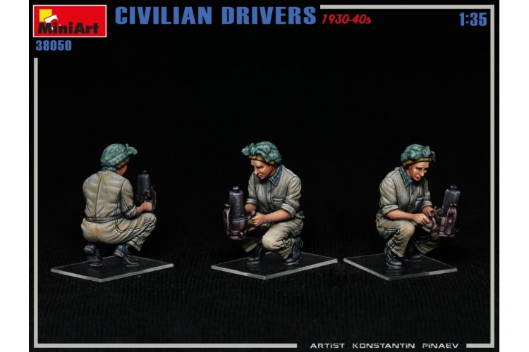 1:35 MiniArt 38050 Civilian Drivers 1930-40s - Min38050 4 - MIN38050