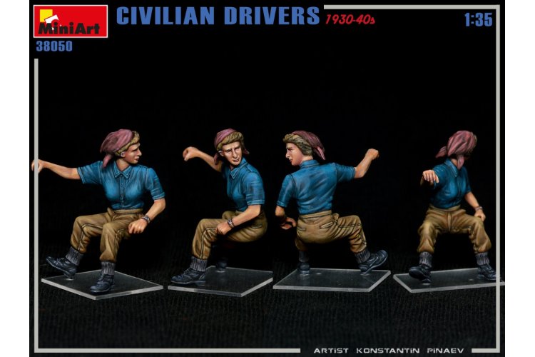 1:35 MiniArt 38050 Civilian Drivers 1930-40s - Min38050 6 - MIN38050