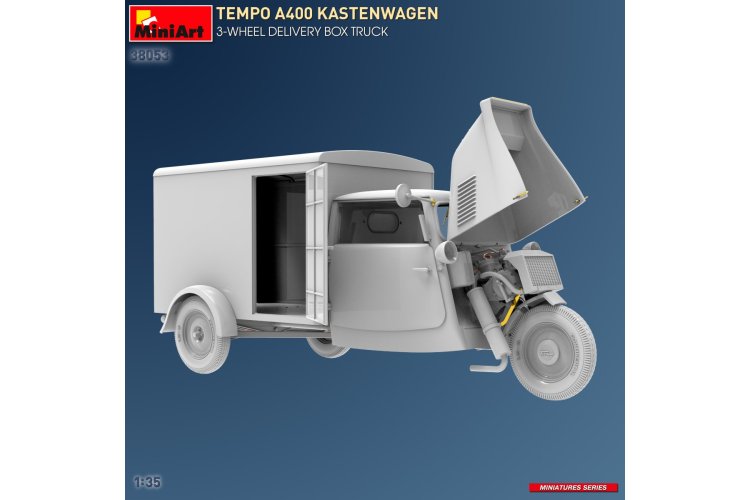 1:35 MiniArt 38053 Tempo A400 Kastenwagen - 3-wheel Delivery Box Truck - Min38053 4 - MIN38053
