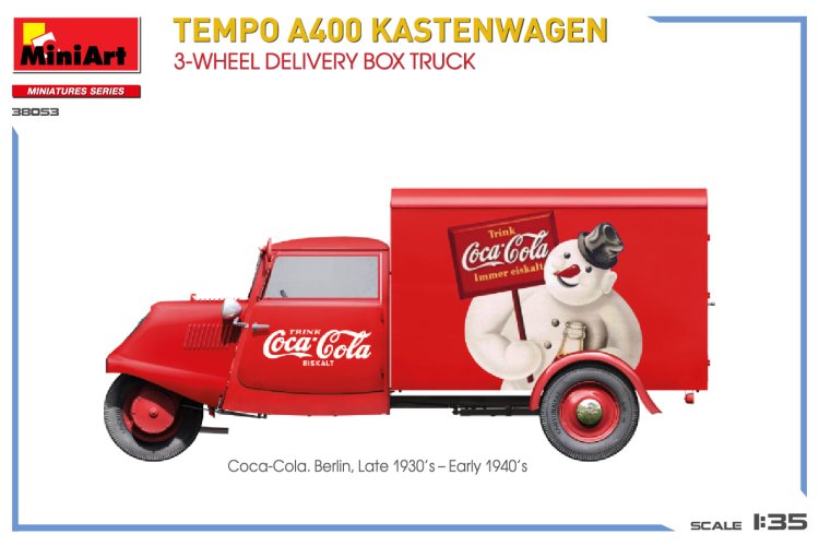 1:35 MiniArt 38053 Tempo A400 Kastenwagen - 3-wheel Delivery Box Truck - Min38053 9 - MIN38053