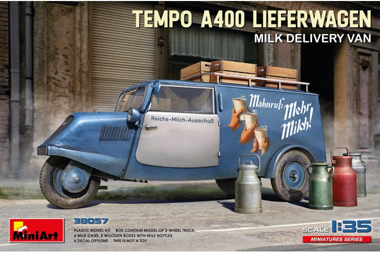 1:35 MiniArt 38057 Tempo A400 Lieferwagen Milk Delivery Van - Min38057 - MIN38057