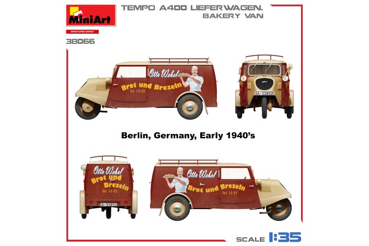 1:35 MiniArt 38066 Tempo A400 Lieferwagen - Bakkerswagen - Min38066 2 - MIN38066