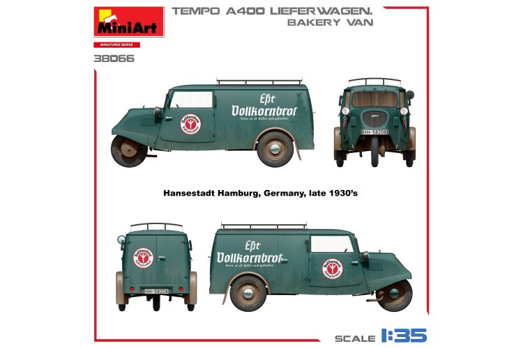 1:35 MiniArt 38066 Tempo A400 Lieferwagen - Bakkerswagen - Min38066 3 - MIN38066