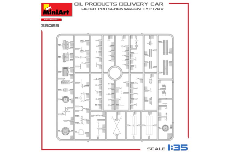 1:35 MiniArt 38069 Mercedes Liefer Pritschenwagen Typ 170V Oil Products Delivery Car - Min38069 10 - MIN38069