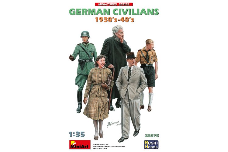 1:35 MiniArt 38075 German Civilians 1930-40s w/Resin Heads - Min38075 1 - MIN38075