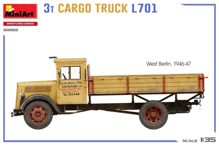 1:35 MiniArt 38082 German Opel Blitz - 3 Ton Cargo Truck L701 - Min38082 2 - MIN38082
