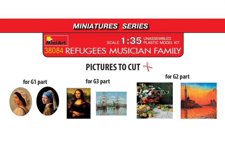 1:35 MiniArt 38084 Vluchtelingen - Muzikanten Familie - 2 Figuren - Min38084 100x50 01 - MIN38084