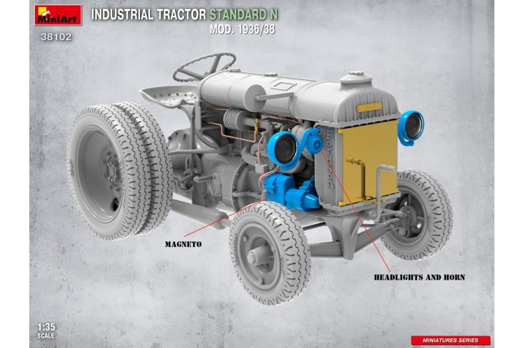 1:35 MiniArt 38102 Fordson Standard N Industrial Tractor Mod. 1936/38 - Britse Tractor - Min38102 6 - MIN38102