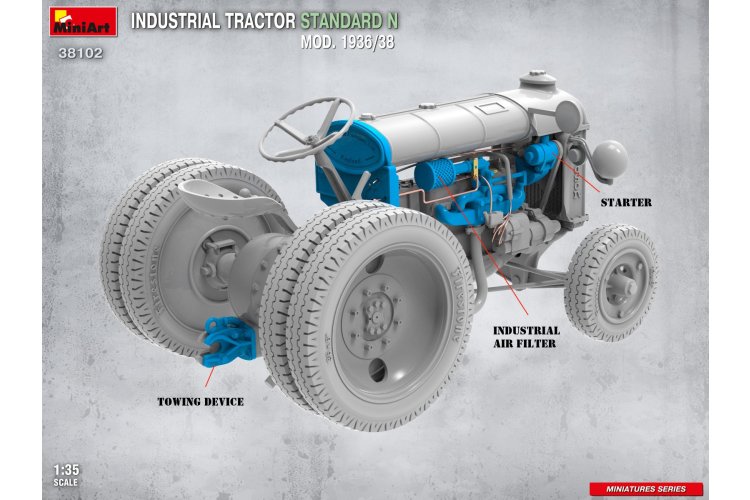 1:35 MiniArt 38102 Fordson Standard N Industrial Tractor Mod. 1936/38 - Britse Tractor - Min38102 7 - MIN38102