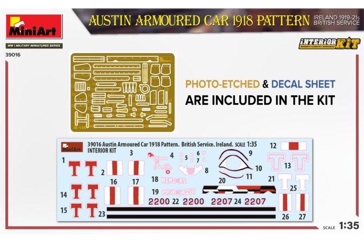 1:35 MiniArt 39016 Austin Armoured Car 1918 Ireland 1919-21 British Service - Min39016 2 - MIN39016