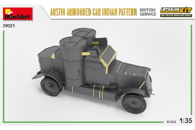 1:35 MiniArt 39021 Austin Armoured Car - Indian Pattern British Service w/Interior - Min39021 3 - MIN39021