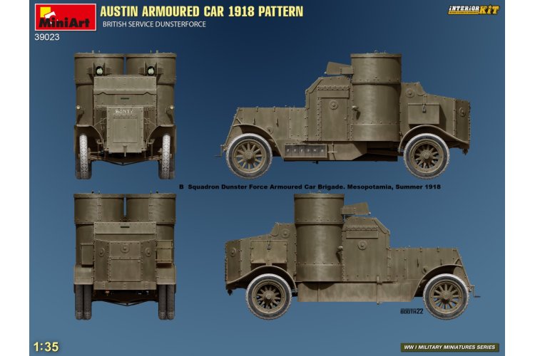 1:35 MiniArt 39023 Austin Armored Car 1918 Pattern - British Service Dunsterforce with Full Interior - Min39023 9 - MIN39023