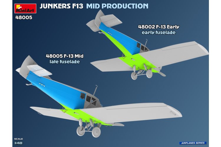 1:48 MiniArt 48005 Junkers F13. Middelste productie - Duitse, Poolse, Zwitserse dienst - Propeller Vliegtuig - Min48005 9 - MIN48005