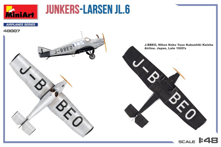 1:48 MiniArt 48007 Junkers-Larsen JL.6 - American Aircraft - Min48007 6 - MIN48007