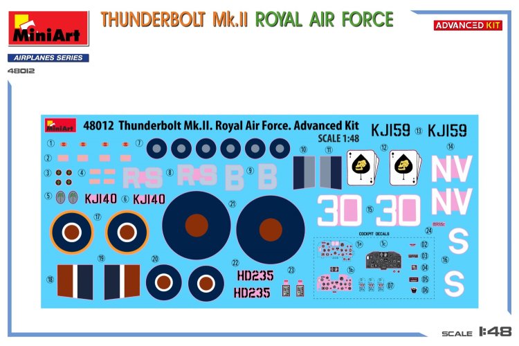 1:48 MiniArt 48012 Republic P-47 Thunderbolt Mk.II Royal Air Force - Advanced Kit - Min48012 2 - MIN48012