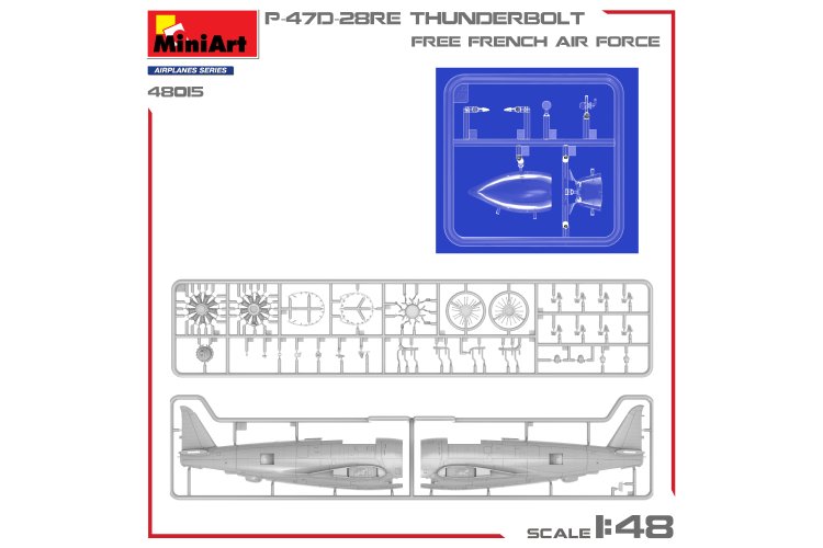 1:48 MiniArt 48015 P-47D-28RE Thunderbolt - Free French Air Force - Min48015 4 - MIN48015