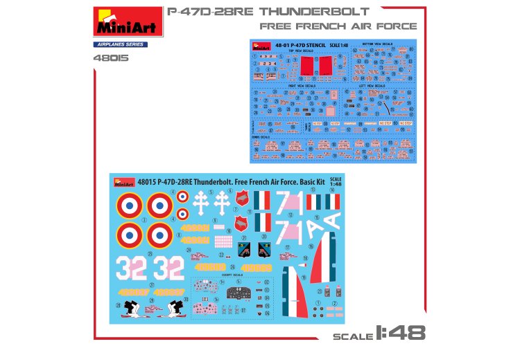 1:48 MiniArt 48015 P-47D-28RE Thunderbolt - Free French Air Force - Min48015 5 - MIN48015