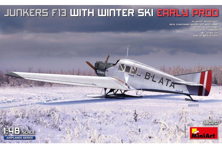 1:48 MiniArt 48020 Junkers F13 with Winter Skis - Early Production - Propeller Aircraft - Min48020 1 - MIN48020