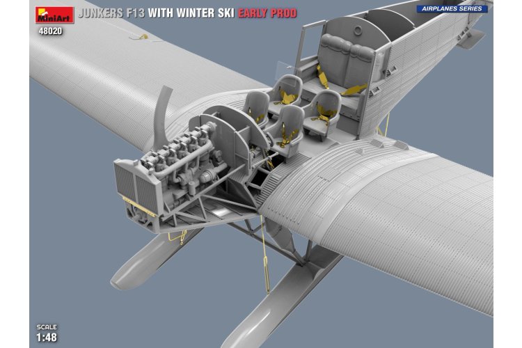 1:48 MiniArt 48020 Junkers F13 with Winter Skis - Early Production - Propeller Aircraft - Min48020 12 - MIN48020