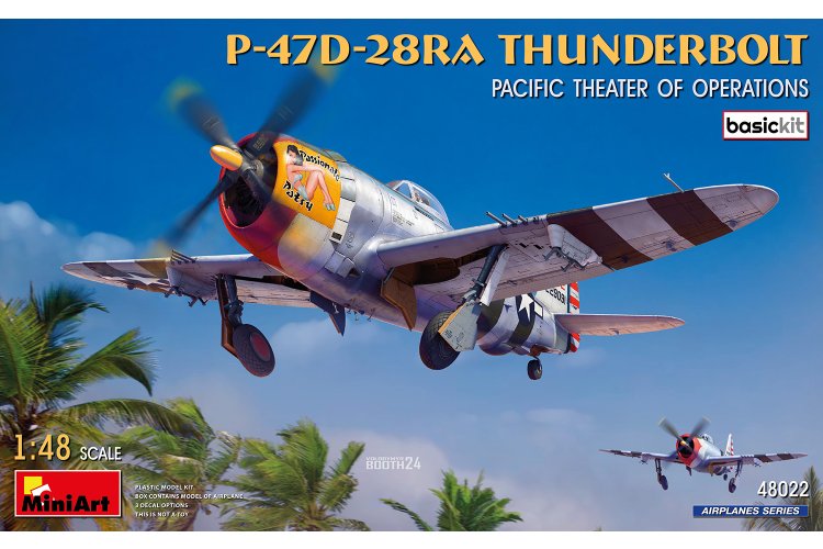 1:48 MiniArt 48022 P-47D-28RA Thunderbolt Vliegtuig - Pacific Theater of Operations - Basic Kit - Min48022 1 - MIN48022