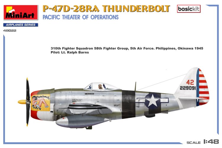 1:48 MiniArt 48022 P-47D-28RA Thunderbolt Vliegtuig - Pacific Theater of Operations - Basic Kit - Min48022 4 - MIN48022
