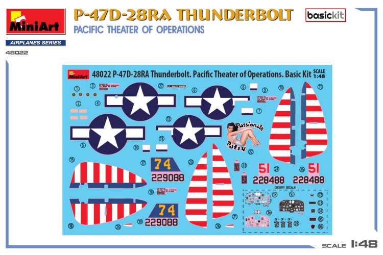 1:48 MiniArt 48022 P-47D-28RA Thunderbolt Vliegtuig - Pacific Theater of Operations - Basic Kit - Min48022 6 - MIN48022