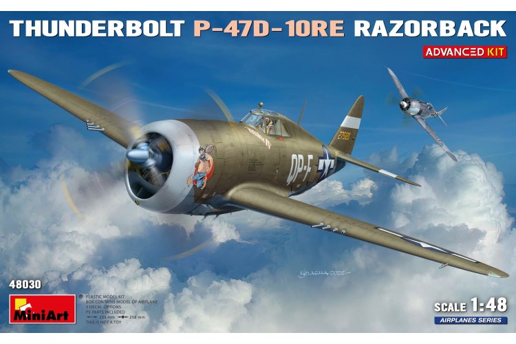 1:48 MiniArt 48030 Republic P-47D-10RE Thunderbolt Razorback - Advanced Kit - WWII Amerikaans Jachtvliegtuig - Min48030 1 - MIN48030