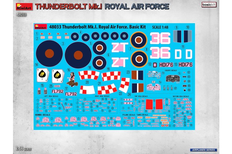 1:48 MiniArt 48033 Republic Thunderbolt Mk.I - Royal Air Force WWII - Basic Kit - Brits Propellervliegtuig - Min48033 2 - MIN48033