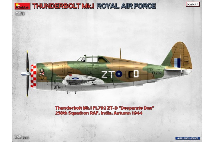 1:48 MiniArt 48033 Republic Thunderbolt Mk.I - Royal Air Force WWII - Basic Kit - Brits Propellervliegtuig - Min48033 3 - MIN48033