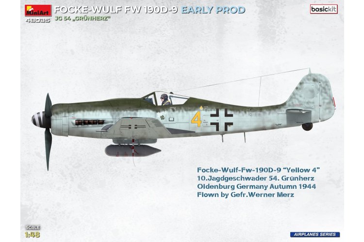 1:48 MiniArt 48035 Focke-Wulf Fw 190D-9 Early Production - JG54 Gr&uuml;nherz WWII - Duits Propellervliegtuig - Min48035 2 - MIN48035
