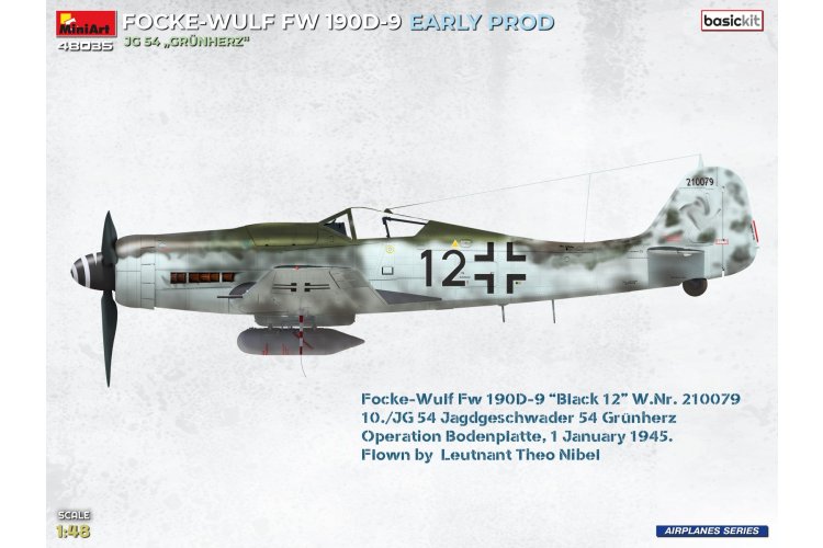 1:48 MiniArt 48035 Focke-Wulf Fw 190D-9 Early Production - JG54 Gr&uuml;nherz WWII - Duits Propellervliegtuig - Min48035 3 - MIN48035