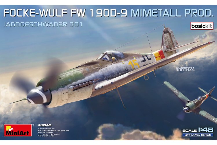 1:48 MiniArt 48040 Focke-Wulf Fw 190D-9 - Mimetall Prod. JG 301. Basic Kit - Duits Propellervliegtuig - Min48040 1 - MIN48040