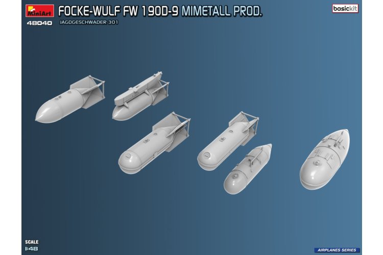 1:48 MiniArt 48040 Focke-Wulf Fw 190D-9 - Mimetall Prod. JG 301. Basic Kit - Duits Propellervliegtuig - Min48040 10 - MIN48040