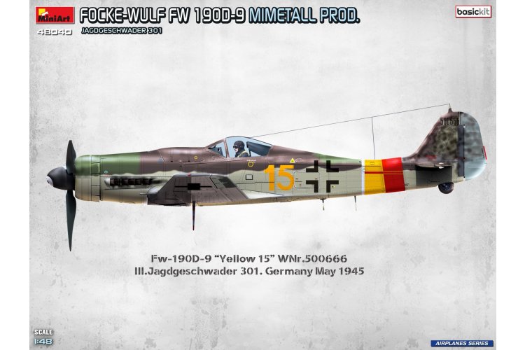 1:48 MiniArt 48040 Focke-Wulf Fw 190D-9 - Mimetall Prod. JG 301. Basic Kit - Duits Propellervliegtuig - Min48040 15 - MIN48040