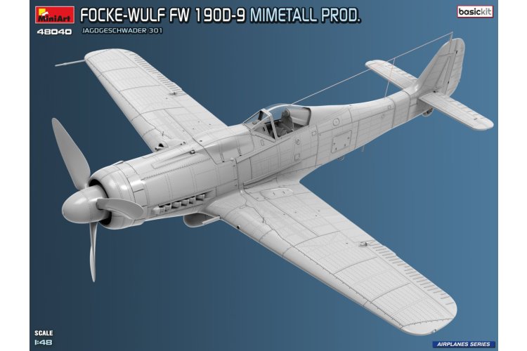 1:48 MiniArt 48040 Focke-Wulf Fw 190D-9 - Mimetall Prod. JG 301. Basic Kit - Duits Propellervliegtuig - Min48040 2 - MIN48040