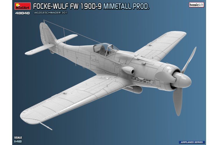 1:48 MiniArt 48040 Focke-Wulf Fw 190D-9 - Mimetall Prod. JG 301. Basic Kit - Duits Propellervliegtuig - Min48040 3 - MIN48040