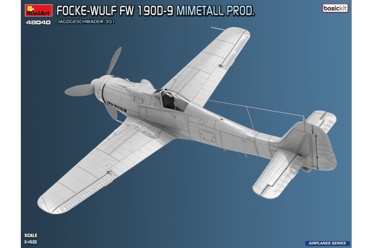 1:48 MiniArt 48040 Focke-Wulf Fw 190D-9 - Mimetall Prod. JG 301. Basic Kit - Duits Propellervliegtuig - Min48040 4 - MIN48040