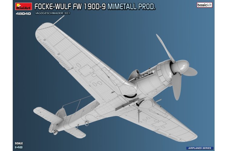 1:48 MiniArt 48040 Focke-Wulf Fw 190D-9 - Mimetall Prod. JG 301. Basic Kit - Duits Propellervliegtuig - Min48040 6 - MIN48040