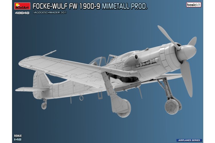 1:48 MiniArt 48040 Focke-Wulf Fw 190D-9 - Mimetall Prod. JG 301. Basic Kit - Duits Propellervliegtuig - Min48040 8 - MIN48040