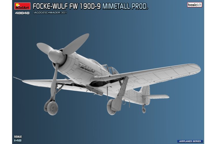 1:48 MiniArt 48040 Focke-Wulf Fw 190D-9 - Mimetall Prod. JG 301. Basic Kit - Duits Propellervliegtuig - Min48040 9 - MIN48040