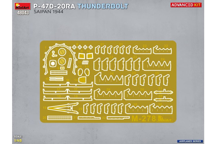 1:48 MiniArt 48043 Republic P-47D-20RA Thunderbolt Saipan 1944 &ndash; Advanced Kit &ndash; American Fighter-Bomber - Min48043 3 - MIN48043