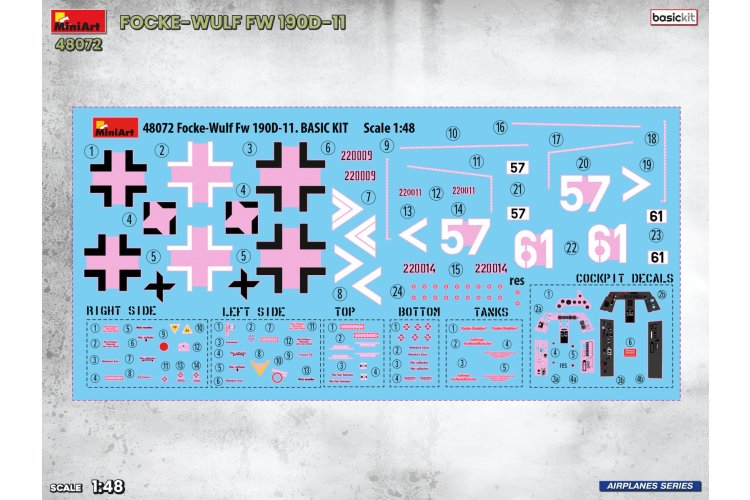1:48 MiniArt 48072 Focke-Wulf Fw 190 D-11 WWII - Basic Kit - German Fighter Aircraft - Min48072 12 - MIN48072